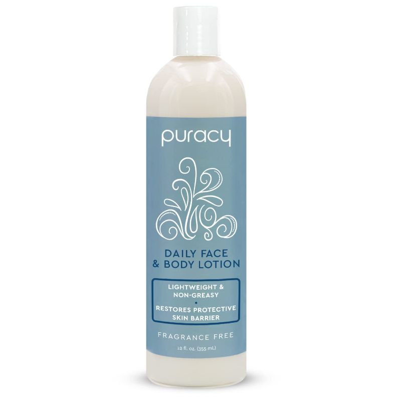 Photo 1 of 2 PK Puracy Daily Face & Body Lotion with Ceramides and Hyaluronic Acid Boosters, Lightweight & Non-Greasy, Fragrance Free, 99.3% Natural, 12 Fl Oz
