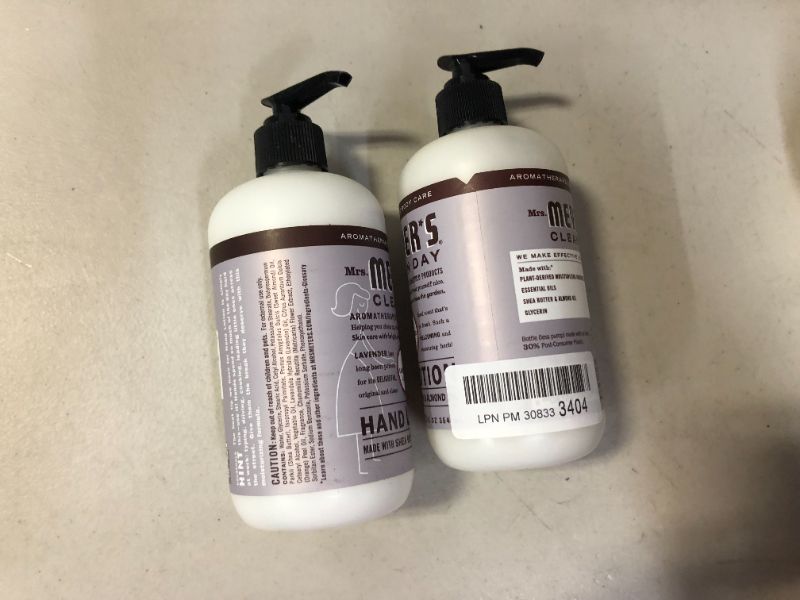 Photo 2 of 2 PK Mrs. Meyer's Hand Lotion for Dry Hands, Non-Greasy Moisturizer Made with Essential Oils, Cruelty Free Formula, Lavender Scent, 12 oz