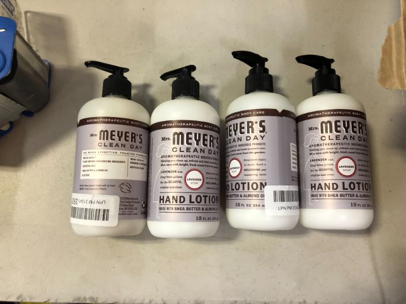 Photo 2 of 4 PK Mrs. Meyer's Hand Lotion for Dry Hands, Non-Greasy Moisturizer Made with Essential Oils, Cruelty Free Formula, Lavender Scent, 12 oz
