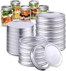 Photo 1 of YUIISENN CANNING LIDS AND RINGS REGUALR MOUTH MASON JAR LIDS WITH SILICONE SEALS 24 PCS 70 MM