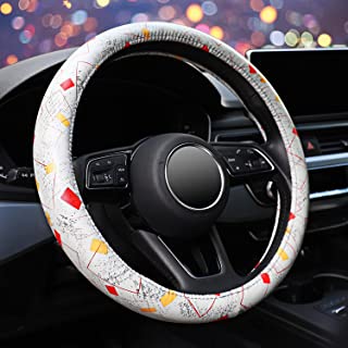 Photo 1 of ZHOL STEERING WHEEL COVER FOR WOMEN MEN UNIVERSAL 15 INCH MICROFIBER LEATHER STEERING WHEEL COVER GRAY