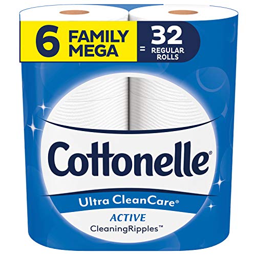 Photo 1 of  Cottonelle Ultra CleanCare Strong Toilet Paper with Active Cleaning Ripples, 6 Family Mega Rolls, Bath Tissue