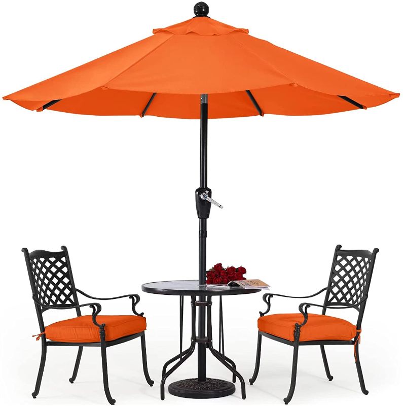 Photo 1 of ABCCANOPY 9' Patio Umbrella Table Market Umbrella with Push Button Tilt 8 Ribs 13+Colors,Orange

