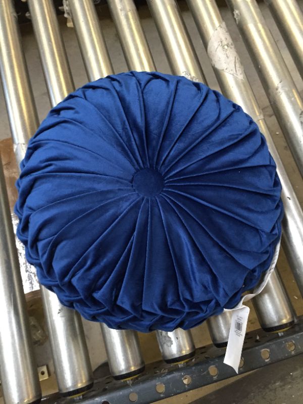 Photo 2 of 15" Pleated Round Throw Pillow - Lush Décor
