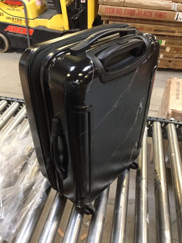 Photo 3 of American Tourister Moonlight Hardside Expandable Luggage with Spinner Wheels, Black Marble, Carry-On 21-Inch
