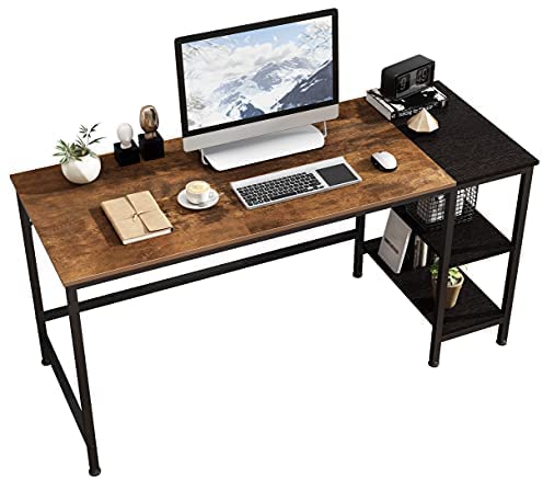 Photo 1 of JOISCOPE Home Office Computer Desk,Study Writing Desk with Metal Drawer,Easy-Assembly Table with Storage Shelves for Working,60 inches,(Vintage Oak Finish)
