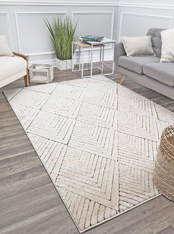 Photo 1 of CosmoLiving by Cosmopolitan Area Rug, 5'0"x7'6", Alabaster
