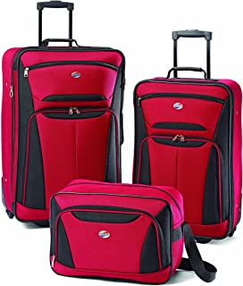 Photo 1 of American Tourister Fieldbrook II Softside Upright Luggage Set, Red/Black, 3-Piece (tote/21/25)