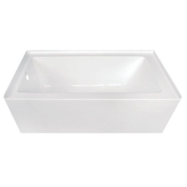 Photo 1 of Aqua Eden 60" Acrylic Alcove Bathtub with Left Hand Drain and Overflow Hole, White
