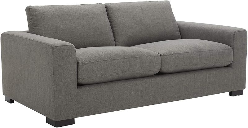 Photo 1 of Amazon Brand - Stone & Beam Westview Extra-Deep Down-Filled Loveseat Sofa Couch, 75.6"W, Smoke
