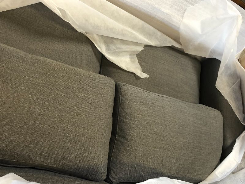 Photo 1 of Amazon Brand - Stone & Beam Westview Extra-Deep Down-Filled Loveseat Sofa Couch, 75.6"W, Smoke
