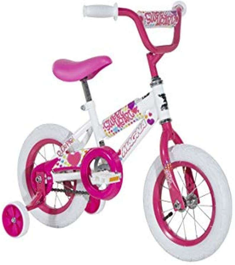 Photo 1 of Magna Kids Bike Girls 12 Inch Wheels with Training Wheels in White, Pink and Purple for Ages 2 Years and Up
