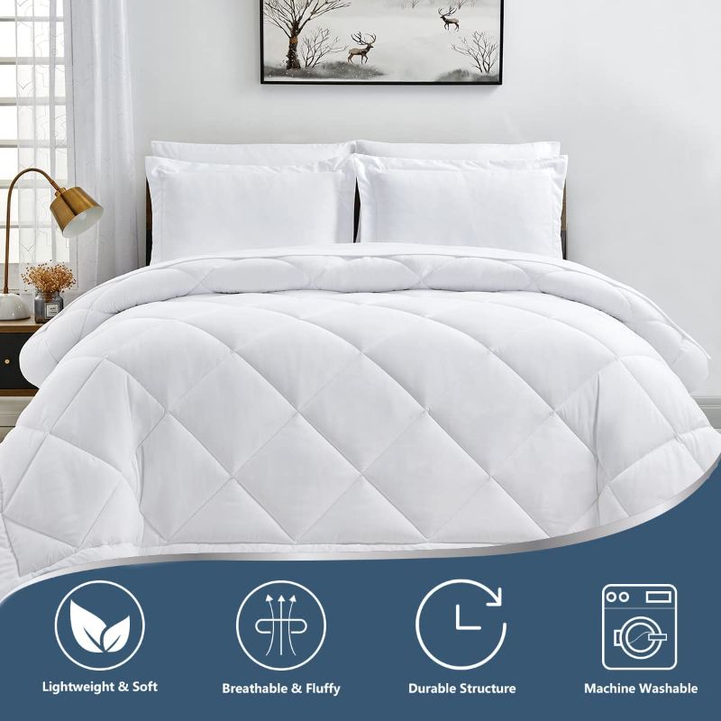 Photo 1 of CozyLux Twin Bed in a Bag Comforter Sets with Comforter and Sheets 5-Pieces for Girls and Boys White All Season