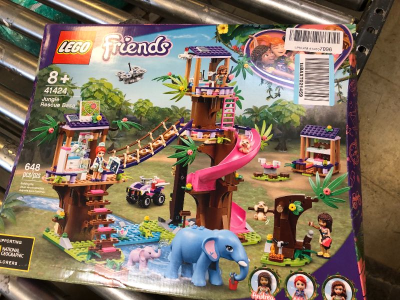 Photo 2 of LEGO Friends Jungle Rescue Base 41424 Building Toy for Kids, Animal Rescue Kit That Includes a Jungle Tree House and 2 Elephant Figures for Adventure Fun (648 Pieces)
