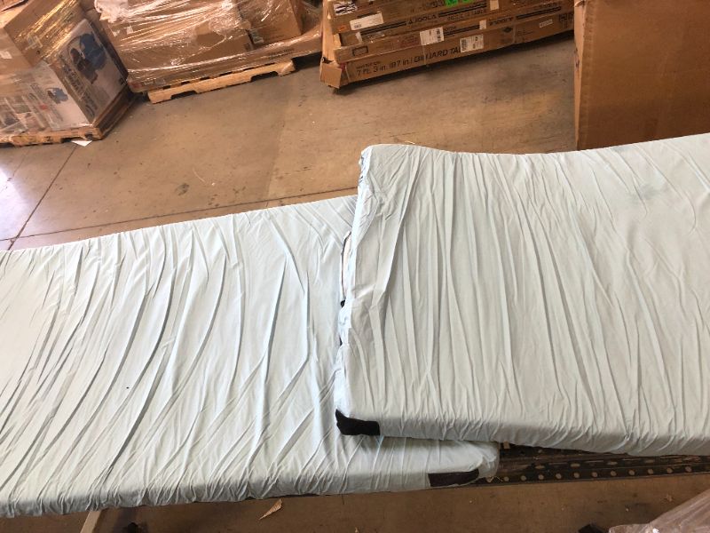 Photo 1 of 6 x 3 feet 2.5 inches thick mattress pad color blue and black 2 count 