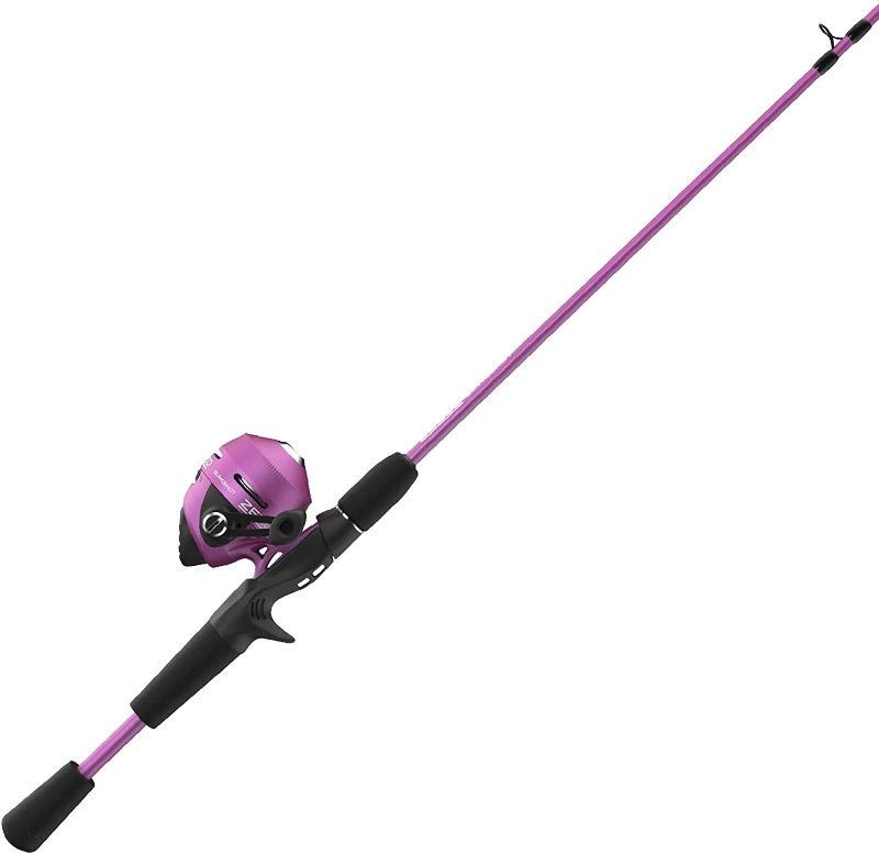 Photo 1 of Zebco Slingshot Spincast Reel and Fishing Rod Combo, 5-Foot 6-Inch 2-Piece Fishing Pole, Size 30 Reel, Right-Hand Retrieve, Pre-Spooled with 10-Pound Zebco Line
