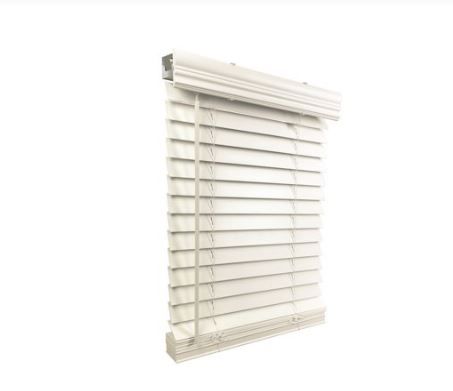 Photo 1 of 2" Cordless Faux Wood Blind 70.5" W x 48" H, Inside Mount
