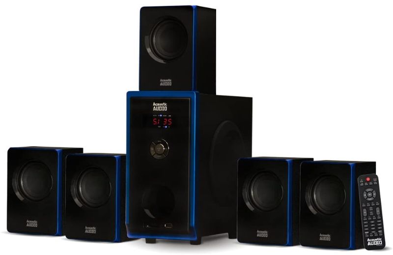 Photo 1 of Acoustic Audio AA5102 Bluetooth Powered 5.1 Speaker System Home Theater Surround, Black (AA5102)
