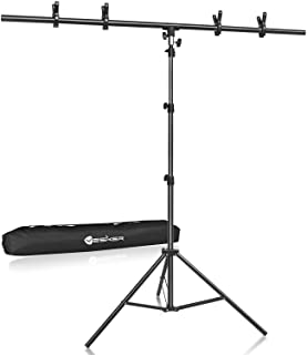 Photo 1 of Yesker T- Shape Backdrop Stand Kit 8.5ftx5ft Adjustable Portable Photo Background Backdrop Stand with 4 Spring Clamps Back Drop for Photography Photoshoot
