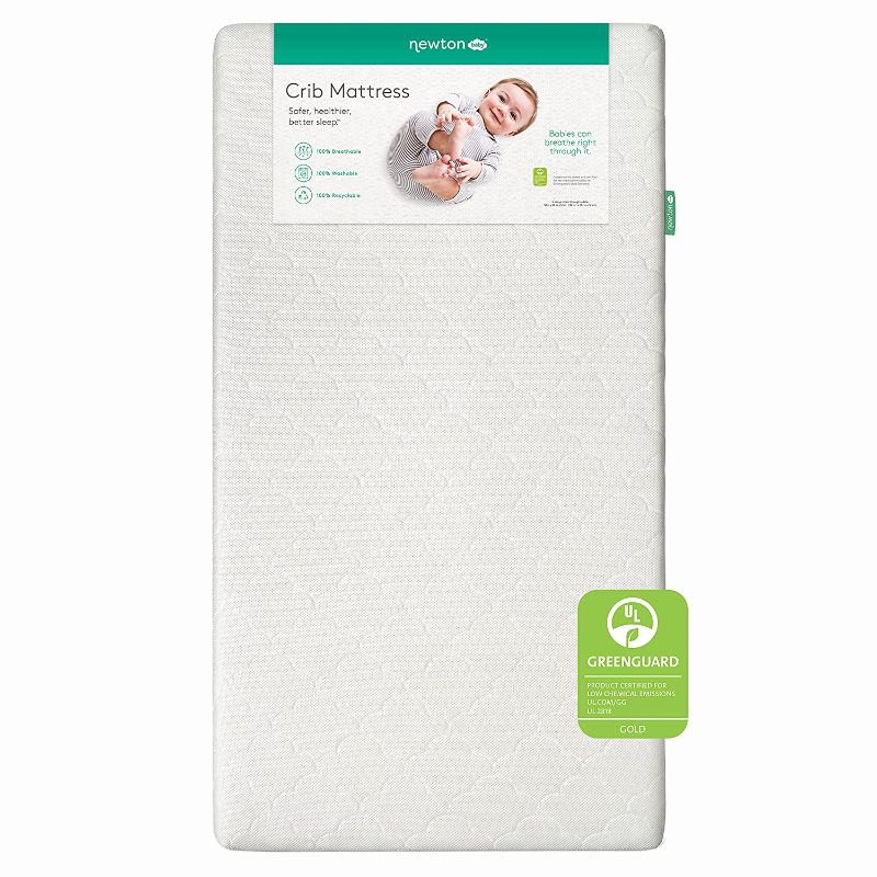 Photo 1 of Newton Baby Crib Mattress and Toddler Bed - 100% Breathable Proven to Reduce Suffocation Risk, 100% Washable, 2-Stage, Non-Toxic Better Than Organic, Removable Cover - Deluxe 5.5" Thick- White
