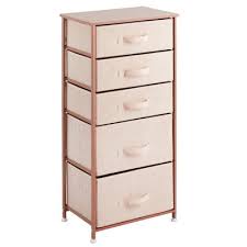 Photo 1 of mDesign Vertical Dresser Storage Tower with 5 Drawers ROSE GOLD LIGHT PINK
