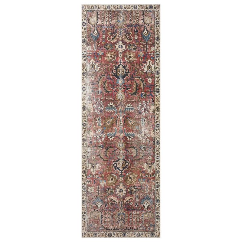 Photo 1 of Chris Loves Julia x Loloi Jules 2'6" x 9'6" Merlot and Multicolor Runner
