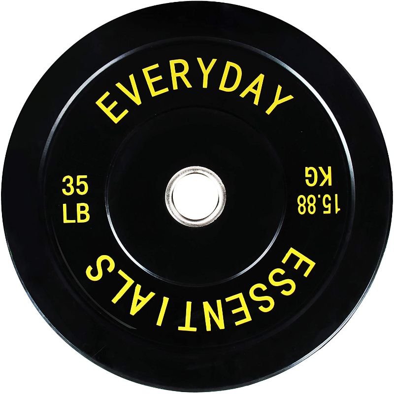 Photo 1 of 
BalanceFrom Everyday Essentials Color Coded Olympic Bumper Plate Weight Plate w Steel Hub 35LB