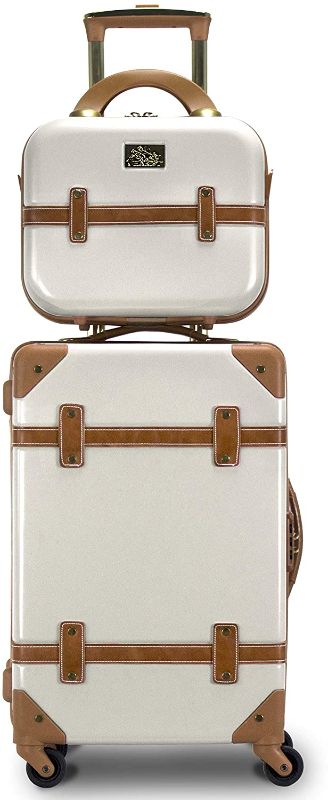 Photo 1 of Chariot CH-505 Gatsby 2-Piece Hardside Luggage and Beauty Case Set -Ivory
