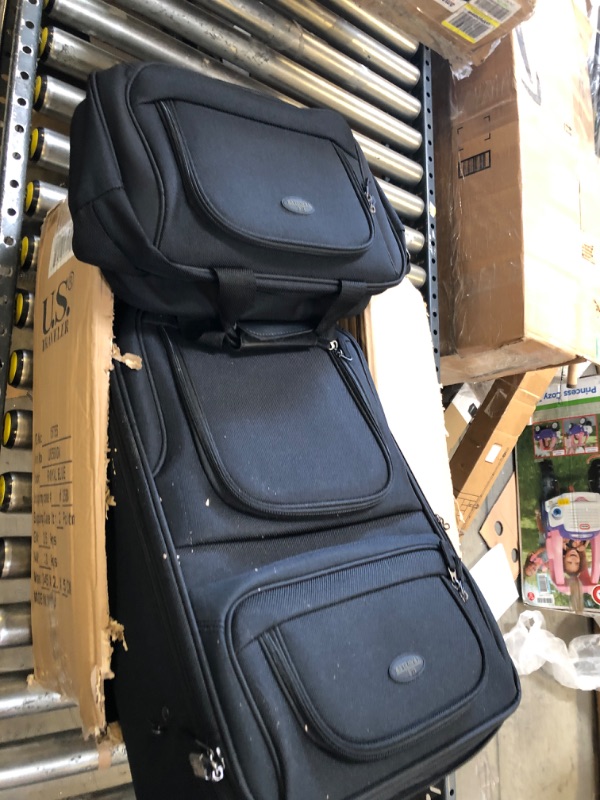 Photo 2 of U.S. Traveler Rio Rugged Fabric Expandable Carry-On Luggage Set, BLACK, 2-Piece