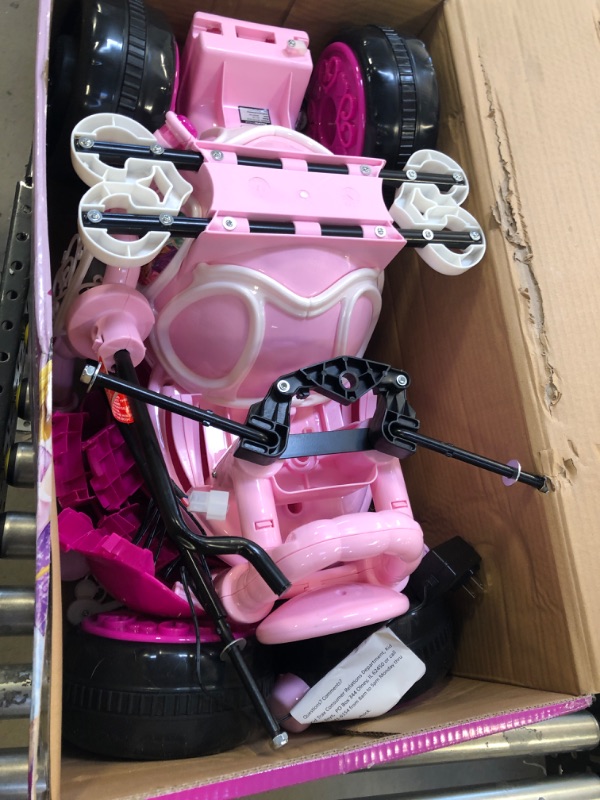 Photo 2 of Kid Trax Toddler Disney Princess Electric Quad Ride On Toy, Kids 1.5-3 Years Old, 6 Volt Battery and Charger Included, Max Weight 45 lbs, Princess Pink
