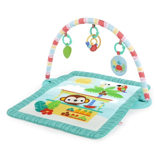 Photo 1 of Bright Starts Tiki Toy Bar Baby Activity Gym & Tummy Time Mat with Toy Bar and 3 Toys, Newborn to 3 Years

