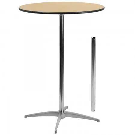 Photo 1 of Flash Furniture 30'' Round Wood Cocktail Table with 30'' and 42'' Columns, Natural