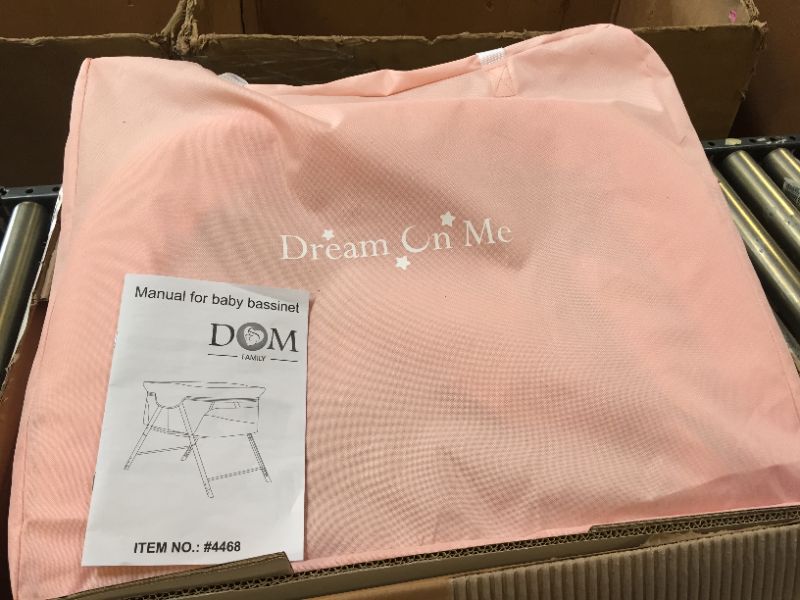 Photo 4 of Dream On Me Poppy Traveler Portable Bassinet, Pink and Purple

