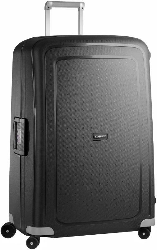 Photo 1 of Samsonite S'Cure Hardside Luggage with Spinner Wheels, Black, Checked-Large 30-Inch
