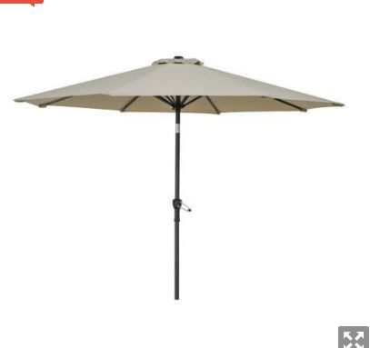 Photo 1 of 9ft Outdoor Marketing Patio Umbrella Crank and Tilt Beige
