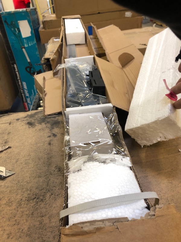 Photo 1 of WINSOON 5-16FT Single Wood Sliding Barn Door Hardware Basic Black Big Spoke Wheel Roller Kit Garage Closet Carbon Steel Flat Track System (7.5FT)
