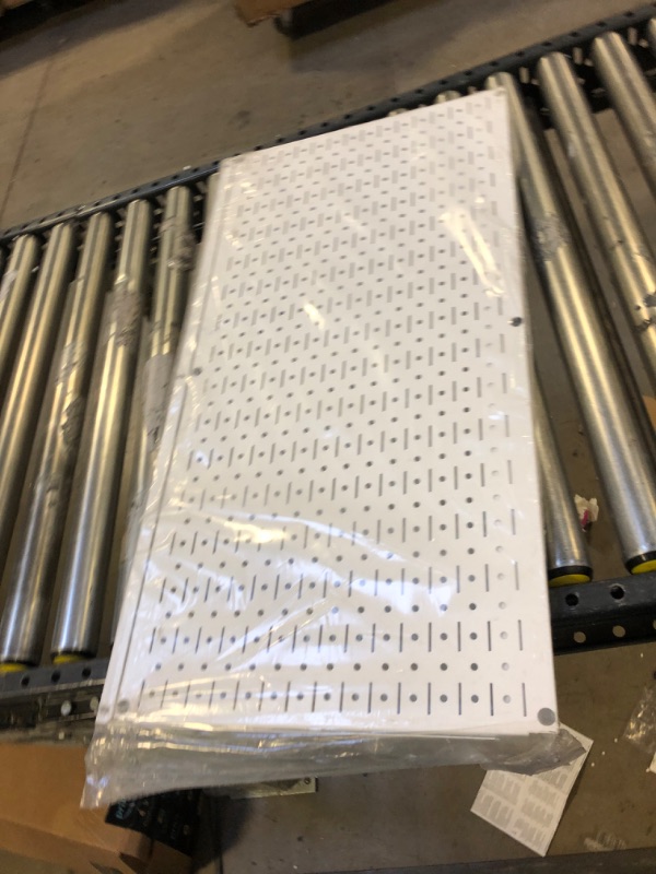 Photo 2 of 32IN X 16IN WHITE METAL PEGBOARD TOOL BOARD PANEL 2 PACK 
