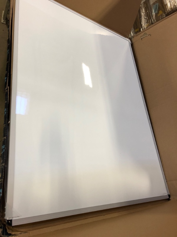 Photo 3 of VIZ-PRO Double-Sided Magnetic Mobile Whiteboard On Wheels with Marker Tray , 48 x 36 Inches, Aluminium Frame and Stand
