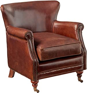 Photo 1 of ACME Leeds Accent Chair, Vintage Dark Brown Top Grain Leather