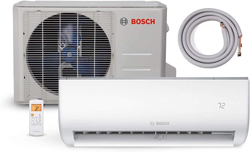 Photo 1 of Bosch Climate 12,000 Btu Heating/Cooling 230V High Efficiency Ultra-Quiet Mini Split System w/Indoor Air Handler, Outdoor Condenser & Lineset Assembly
