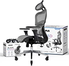 Photo 1 of NOUHAUS Ergo3D Ergonomic Office Chair - Rolling Desk Chair with 3D Adjustable Armrest, 3D Lumbar Support and Blade Wheels - Mesh Computer Chair, Gaming Chairs, Executive Swivel Chair (Gray)
