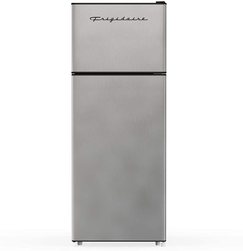 Photo 1 of Frigidaire EFR749AMZ, 2 Door Apartment Size Refrigerator with Freezer, 7.5 cu ft, Retro, Silver, Platinum
