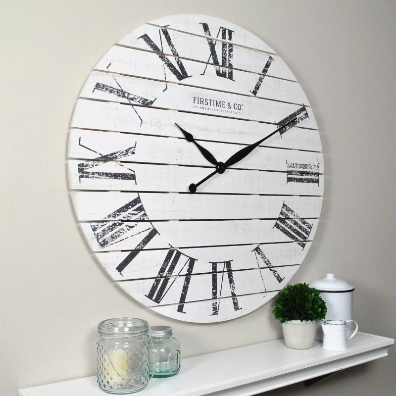 Photo 1 of 18" Shiplap Farmhouse Wall Clock - FirsTime
