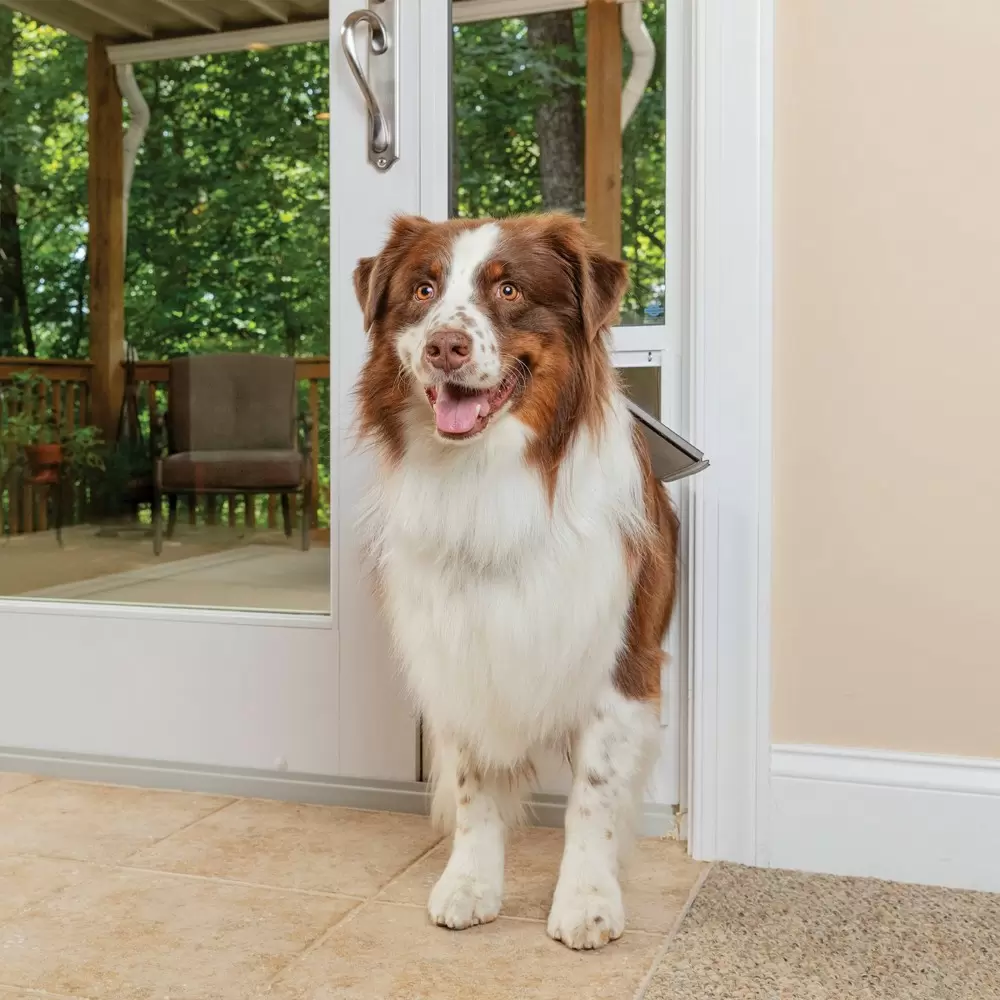 Photo 1 of 10-1/4 in. x 16-3/8 in. Large White Freedom Patio Panel (76 in. to 81 in.) Pet Door
