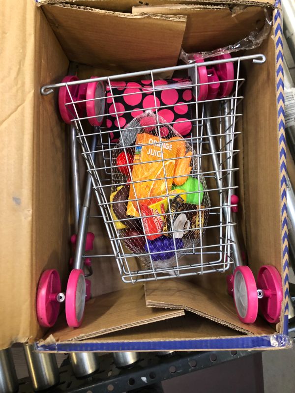 Photo 2 of  Precious Toys Kids & Toddler Pretend Play Shopping Cart with Groceries

