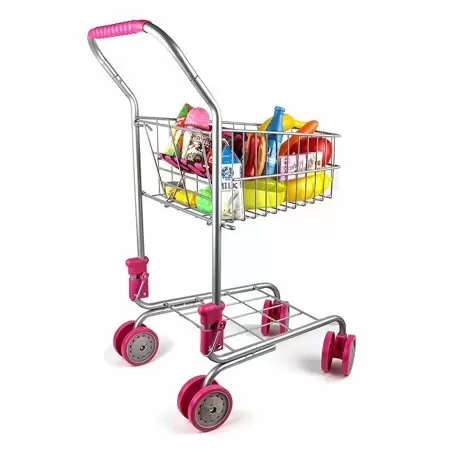 Photo 1 of  Precious Toys Kids & Toddler Pretend Play Shopping Cart with Groceries

