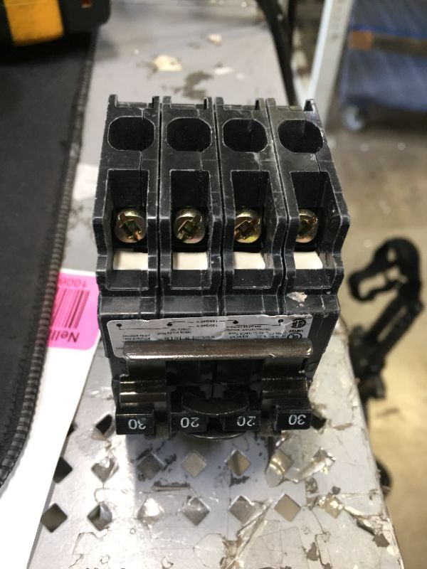 Photo 1 of 2 Quadplex Two Double Pole 30 Amp Outside Two Double Pole 20 Amp Inside Circuit Breaker
