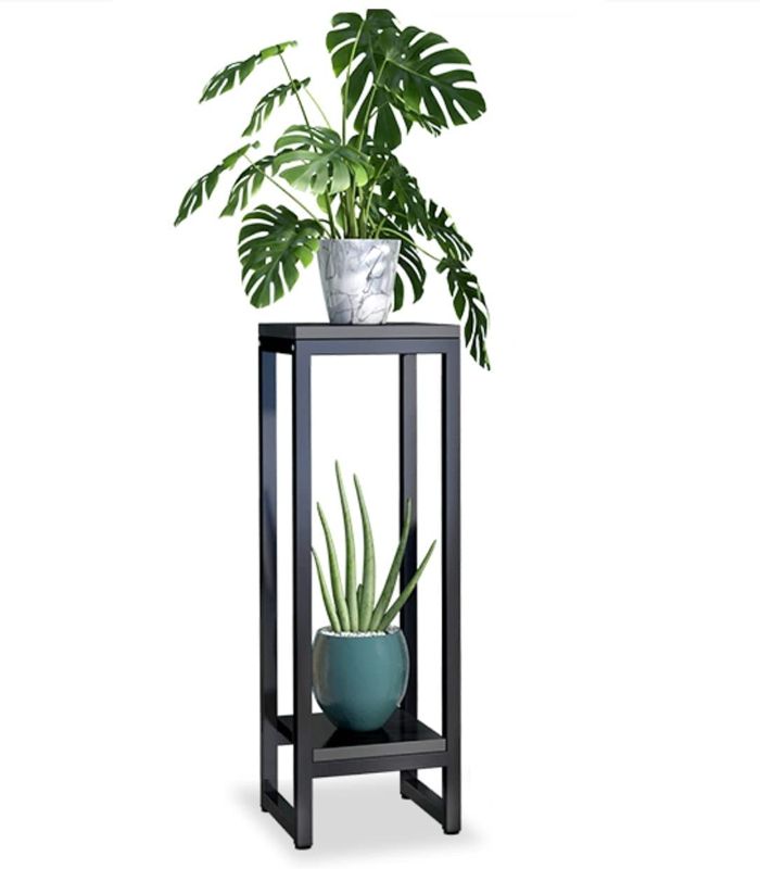 Photo 1 of 37 inches Metal Tall Plant Stand Rack, 2 Tier Plant Shelves Indoor Flower Pots Stand Holder Planter Display for Living Room Balcony Garden (2 Tier)