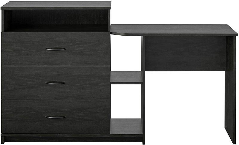 Photo 1 of Ameriwood Home Rebel 3 in 1 Media Desk Combo, Black Oak Dressers
