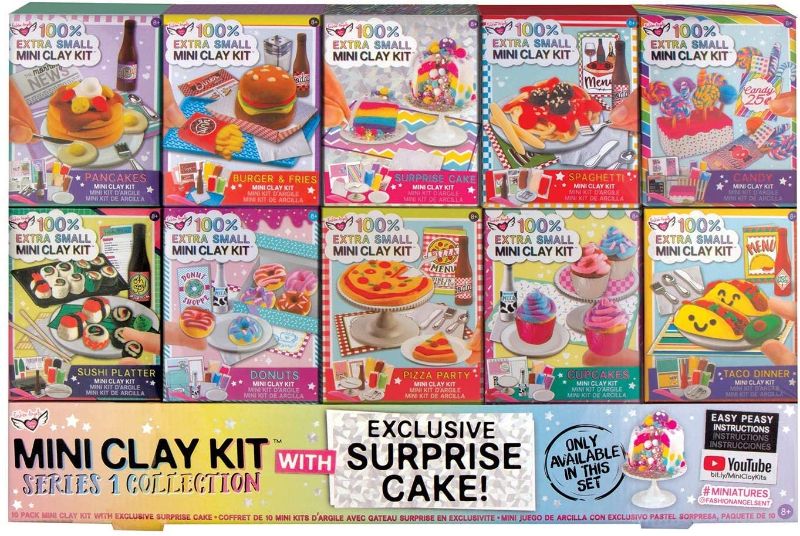 Photo 1 of Fashion Angels Extra Small Mini Clay Kits (12317) - Air Dry Modeling Clay for Kids, Mini Food Kits Set (Set of 10 Kits)
